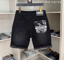 Quần jeans short DIO đen túi in