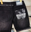 Quần jeans short DIO đen túi in