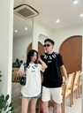 Áo T Shirt phối họa tiết in Prada -ZB20