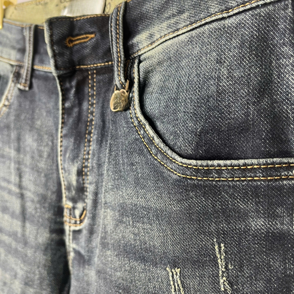 Quần short jean nam đen rách phong cách- r235 
