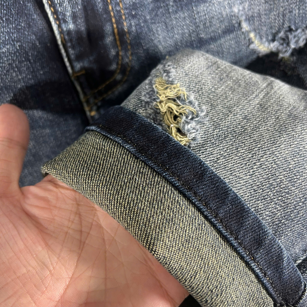 Quần Jean Nam Rách Gối Phong Cách Streetwear - 7020 