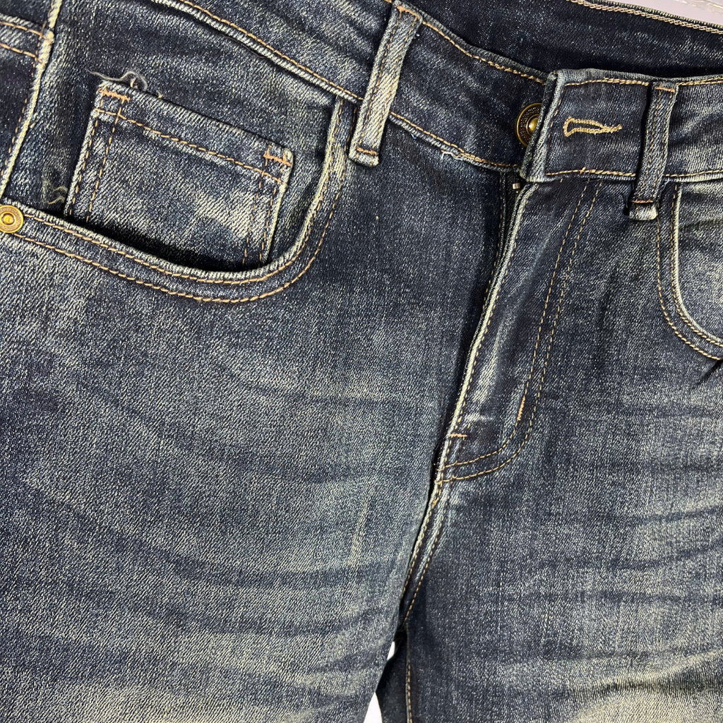 Quần Short Jean Nam Wash Bạc Form Regular - 6950 