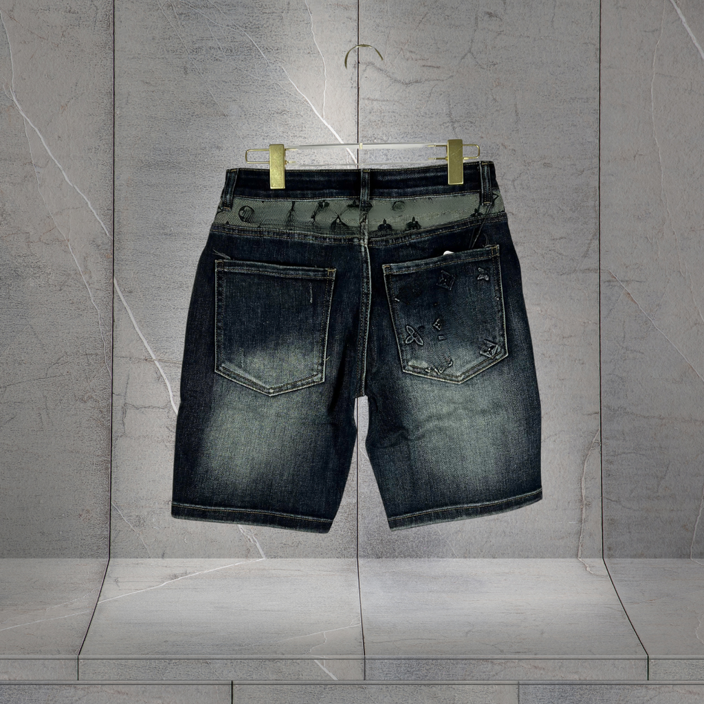 Quần Short Jean Nam Wash Bạc Cổ Điển - D503