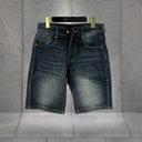 Quần Short Jean Nam Tối Màu Regular Fit Cá Tính - D500 