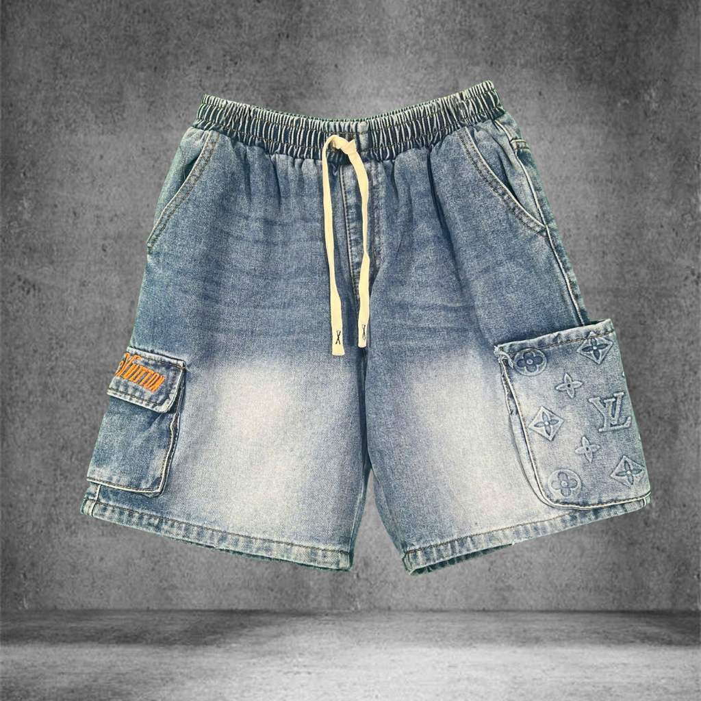 Quần Short Jean Nam Form Đứng Trẻ Trung, Cá Tính - F385