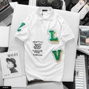 Polo cotton gai e về 2 màu trắng và đen Logo thêu xịn sò-P011T